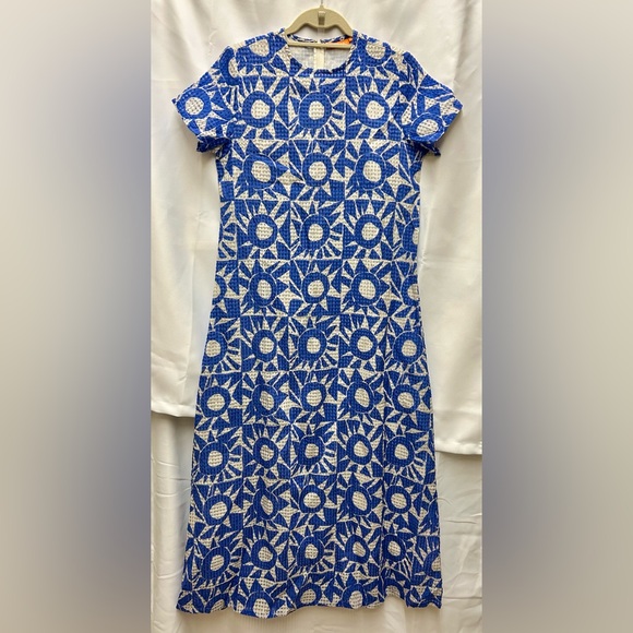 Oliphant Dresses & Skirts - Oliphant Blue & White Geometric Midi Dress - Size S
